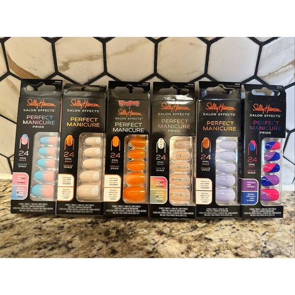 Sally Hansen 6X Oval Shaped Press on Nails With 24 Nail in Each Box Bundle - Picture 1 of 7